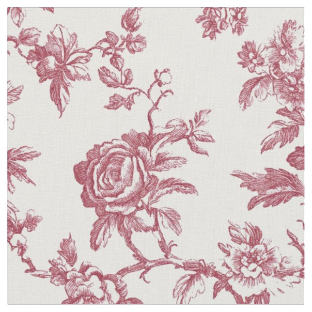 Tecido Toile de Galho de Rosa Rosa Vermelho (Detalhe)