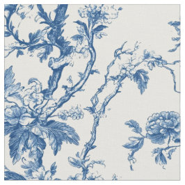 Tecido Toile de Galho Floral Azul Suave
