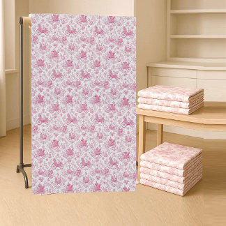 Tecido Toile De Jouy Francesa Rosa Cena Pastoral de Carru