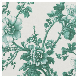 Tecido Toile de Videira Floral Esmeralda