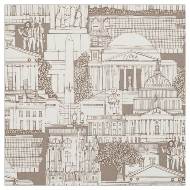Tecido Toile de Washington DC chocolate (Modelo)