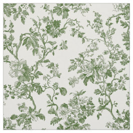 Tecido Toile Floral Antiga Verde