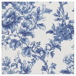Tecido Toile Floral Botânico Azul Clássico