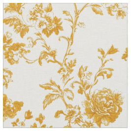 Tecido Toile Floral Dourada