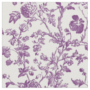 Tecido Toile Floral Lilás Claro
