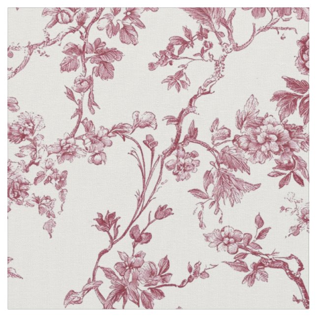 Tecido Toile Floral Rosa Vintage (Detalhe)