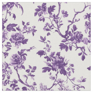 Tecido Toile Floral Roxa Profunda