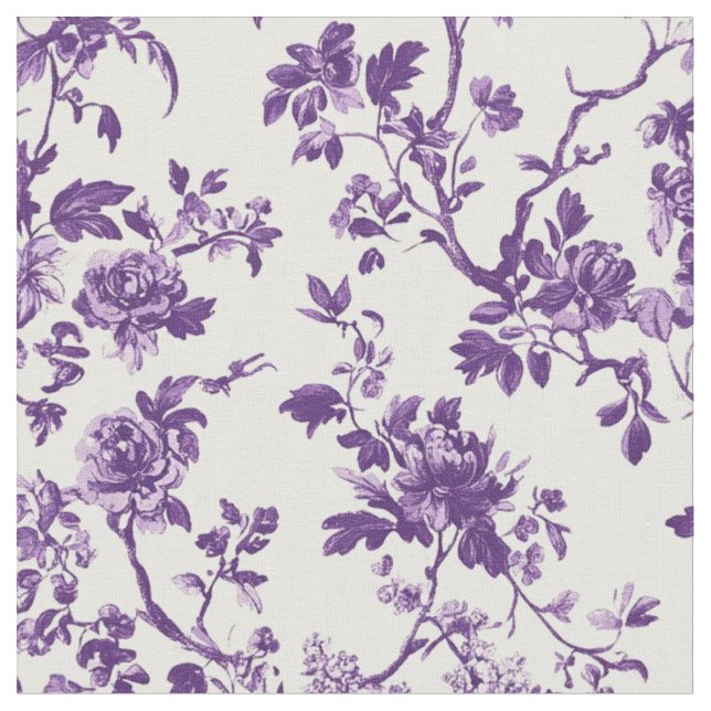 Tecido Toile Floral Roxa Profunda (Detalhe)