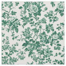 Tecido Toile Floral Verde Clássico
