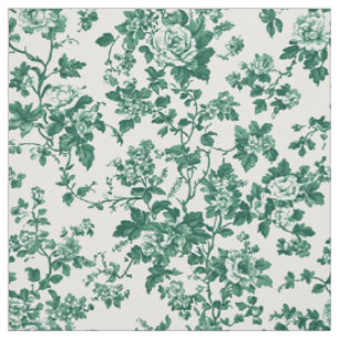 Tecido Toile Floral Verde Clássico