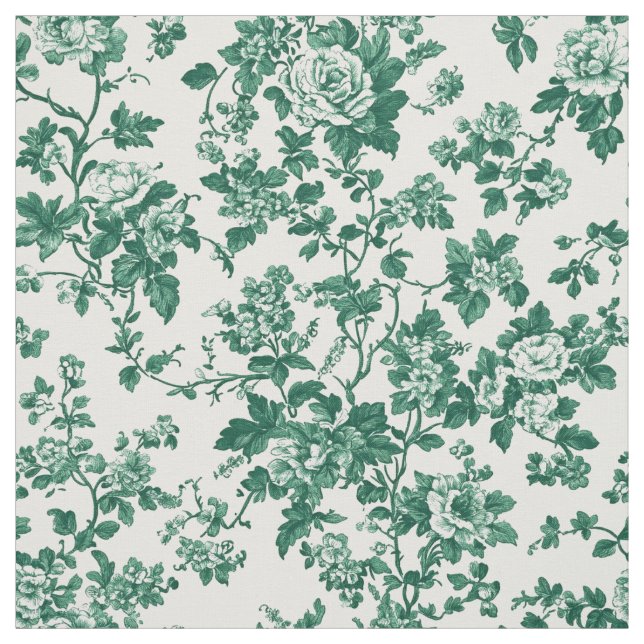 Tecido Toile Floral Verde Clássico (Modelo)