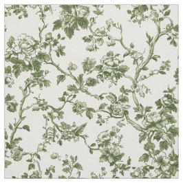 Tecido Toile Floral Verde Delicado