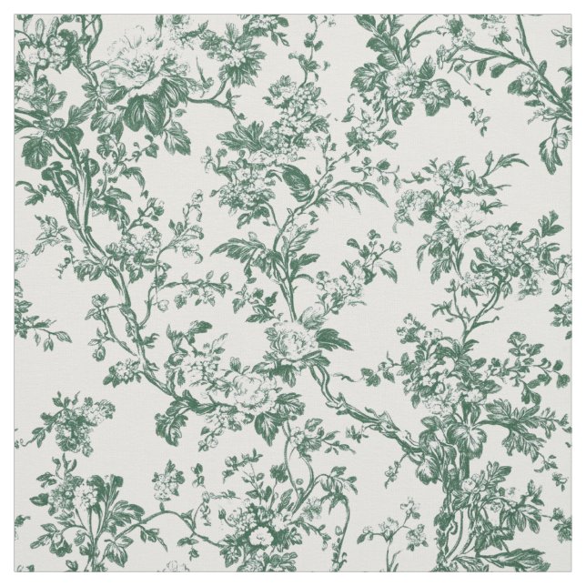 Tecido Toile Floral Verde Floresta (Modelo)