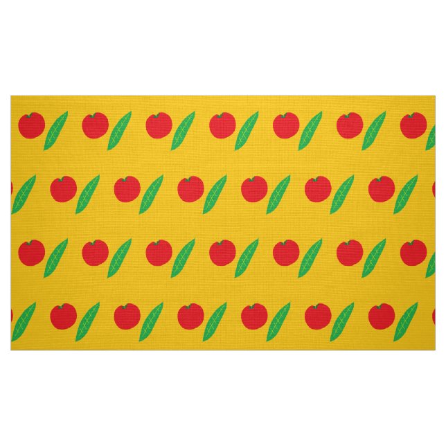 Tecido Tomate vermelho e folhas amarelas (Fat Quarter)
