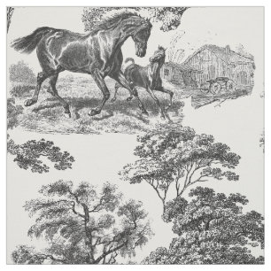 Tecido Torre de Cavalos Russos Brancos Elegantes