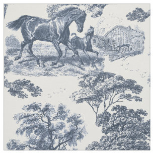 Tecido Torre Elegante Vintage Dusty Blue Horse