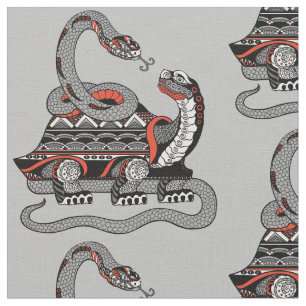 Tecido Tortoise entrelaçada com um cobra