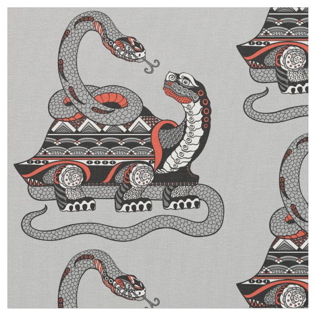Tecido Tortoise entrelaçada com um cobra (Detalhe)