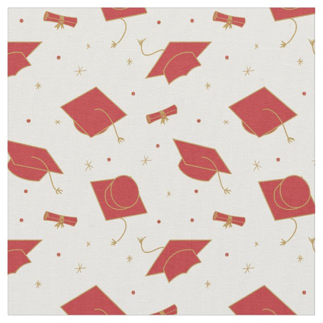 Tecido Tosse Boné de formatura Vermelho (Detalhe)