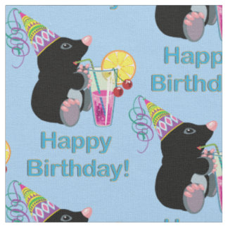 Tecido toupeira de animação. Feliz aniversário!