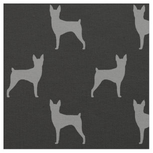 Tecido Toy Fox Terrier Dog Silhouettes Patterados