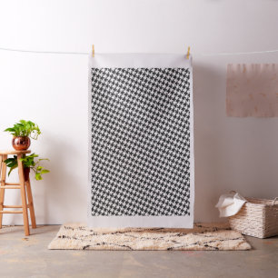 Tecido Traço branco preto Houndstooth Pied-de-Poule