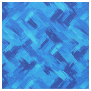 Tecido Traços de Pincel Abstrato Azul
