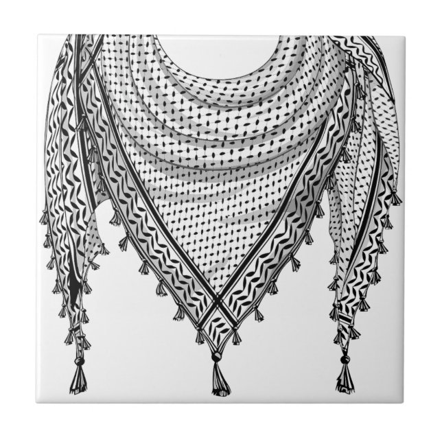 Tecido Tradicional do Keffiyeh Scarf Palestino (Frente)