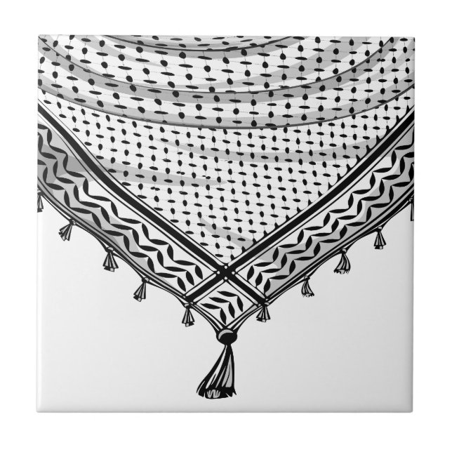 Tecido Tradicional do Keffiyeh Scarf Palestino (Frente)