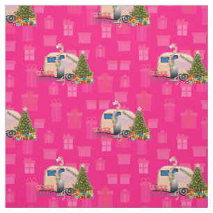 Tecido trailer de natal flamingo