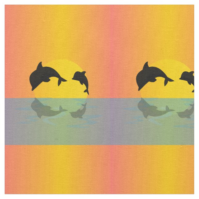 Tecido Trava golfinhos no Sunset (Detalhe)