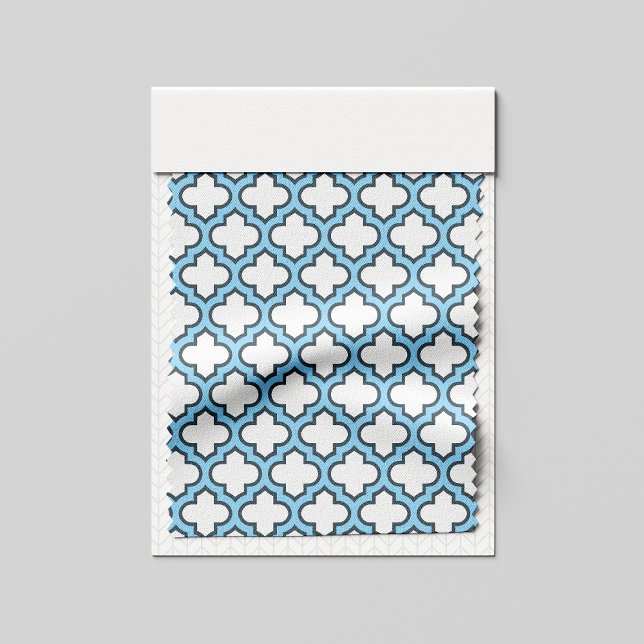Tecido Trellis branca e azul-bebê, lete, quatrefoil (Criador carregado)