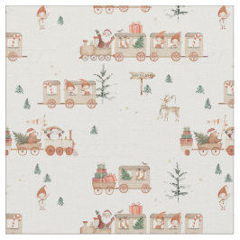 Tecido Trem polar - Elfos ajudantes do Papai Noel Felicid