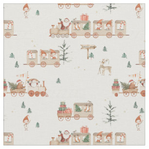 Tecido Trem polar - Elfos ajudantes do Papai Noel Feliz N