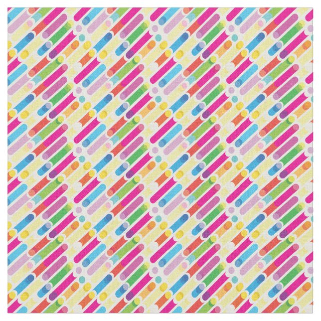 Tecido Trendy Rainbow Diagonal Lines Pattern Pop Art (Detalhe)