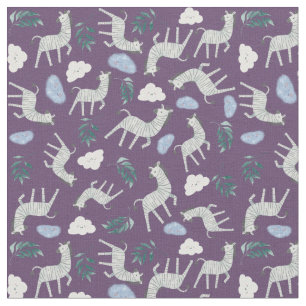Tecido Trendy safari animais da selva zebra roxa