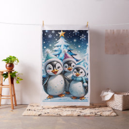 Tecido Três pinguins adoráveis