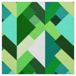 Tecido Triângulos abstratos modernos, verde esmeralda e