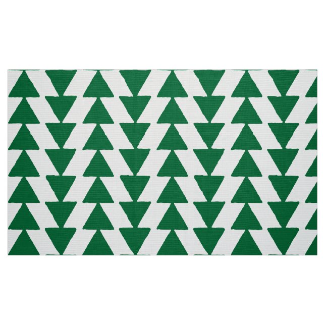 Tecido Triângulos de tinta - Floresta verde em branco (Fat Quarter)