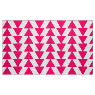 Tecido Triângulos de tinta - Vermelho neon em branco