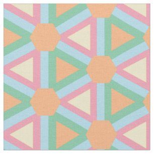 Tecido Triângulos Geométricos em paleta de cores Pastel