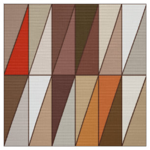 Tecido Triângulos geométricos modernos, bege, Brown,