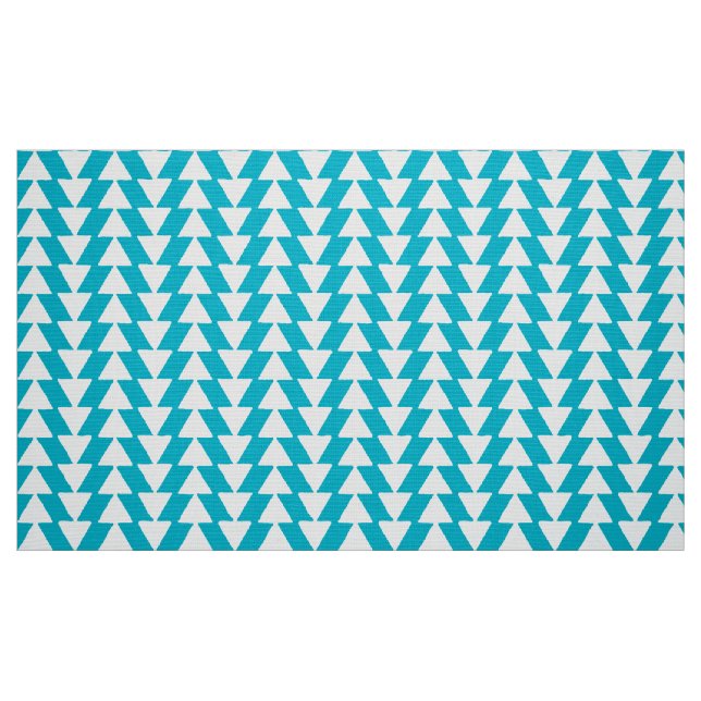 Tecido Triângulos Visuais - Branco sobre Azul Aqua (Fat Quarter)