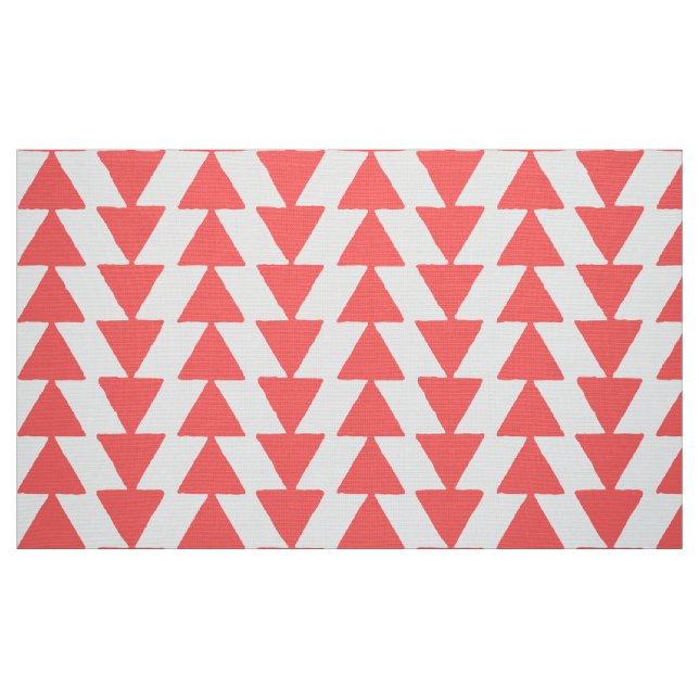 Tecido Triângulos Visuais - Rosa Tropical em Branco (Fat Quarter)