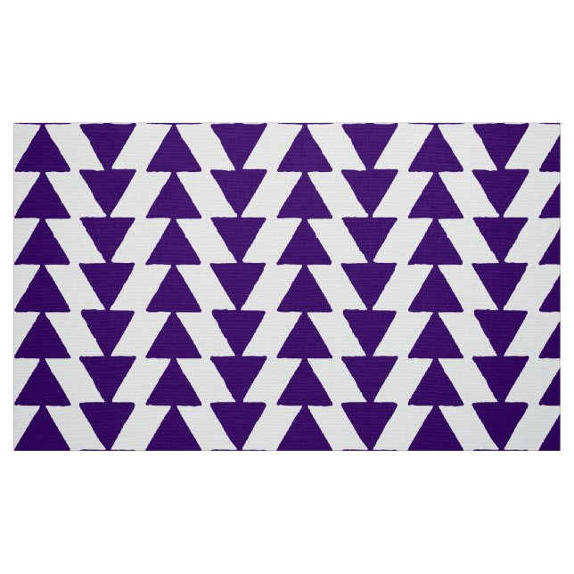 Tecido Triângulos Visuais - Roxo Profundo em Branco (Fat Quarter)