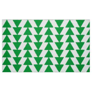 Tecido Triângulos Visuais - Verde-Grama em Branco