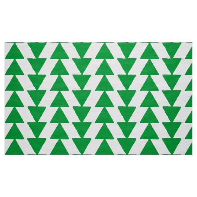 Tecido Triângulos Visuais - Verde-Grama em Branco (Fat Quarter)