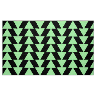 Tecido Triângulos Visuais - Verde Mint em Branco