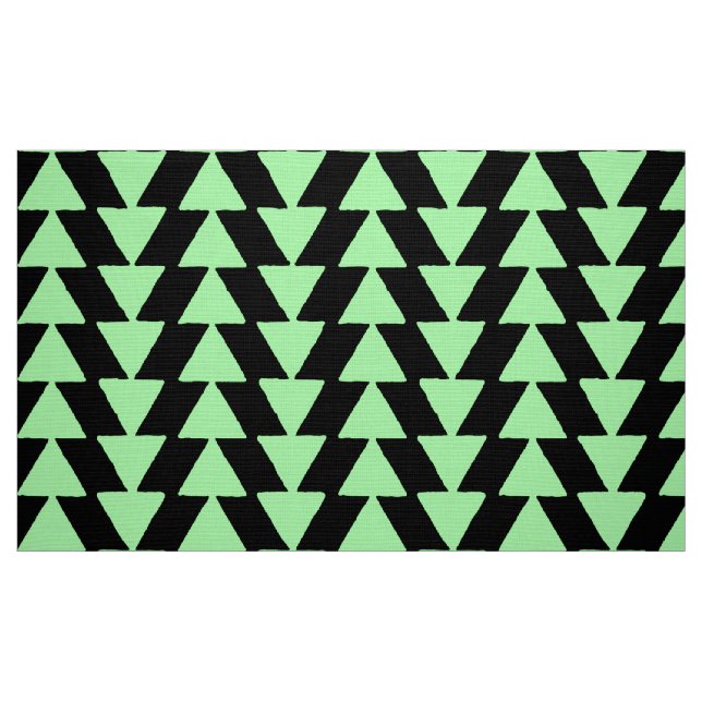 Tecido Triângulos Visuais - Verde Mint em Branco (Fat Quarter)