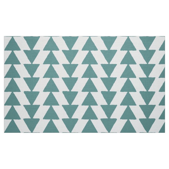 Tecido Triângulos Visuais - Verde Oceânico em Branco (Fat Quarter)